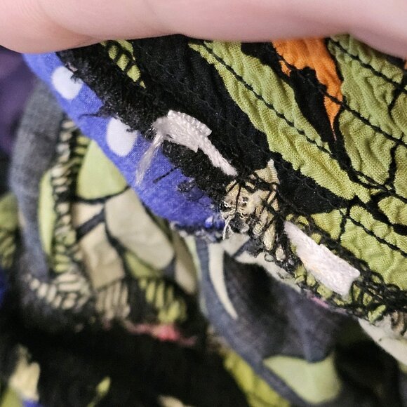 VTG Womens Cropped Wide Leg Pants Pullon Tropical Pineapple Rayon Colorful Sz M‎ - Picture 7 of 8